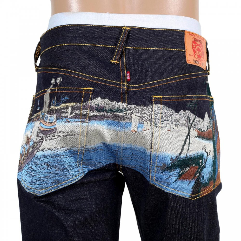 Toyo Story Fisherman Dark Indigo Vintage Cut Raw Selvedge Denim Jeans for Men