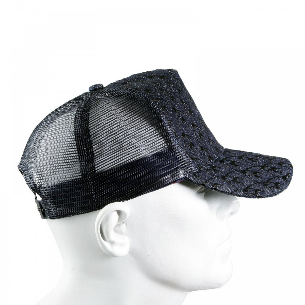 Black Mesh with back embroidered cap for men