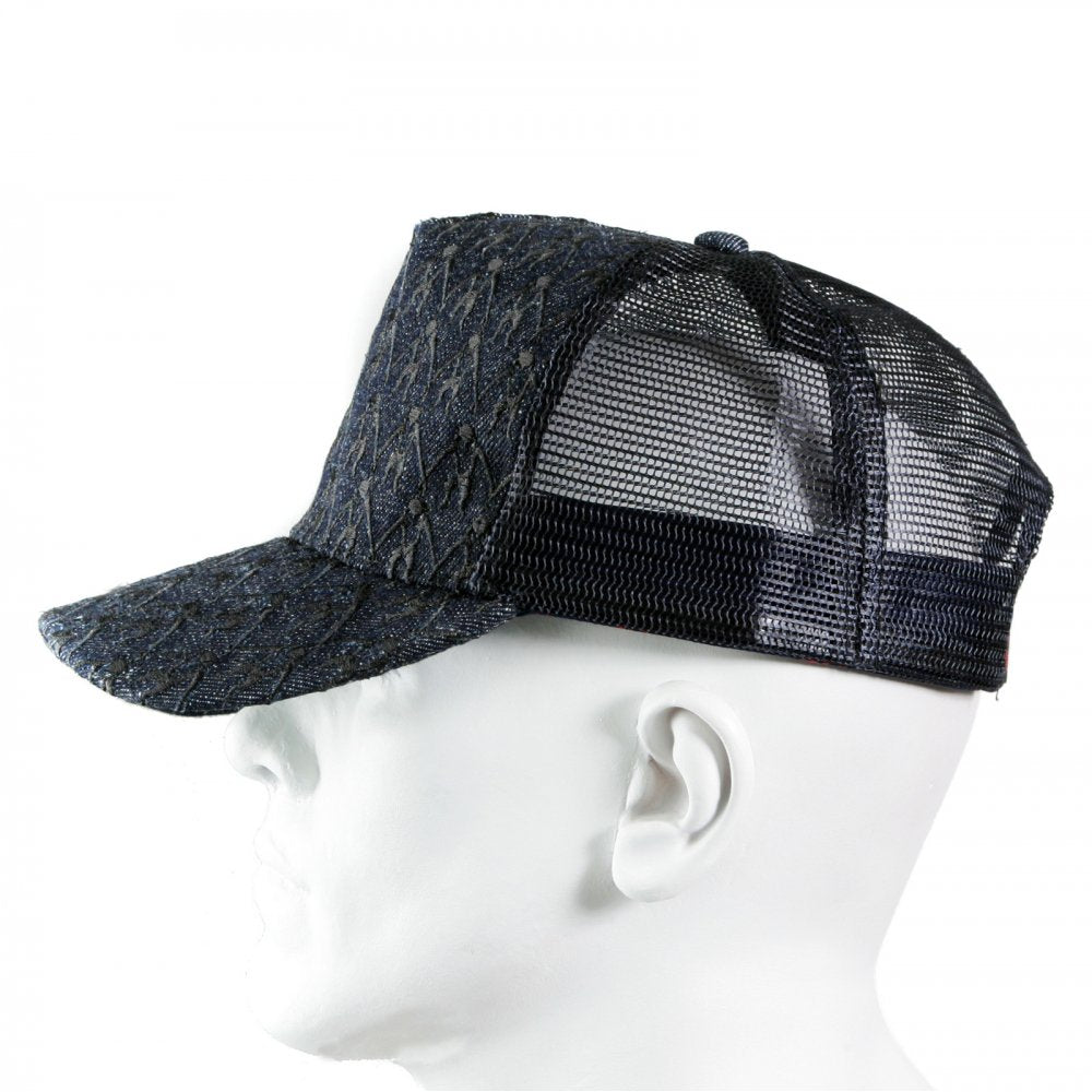 Black Mesh with back embroidered cap for men