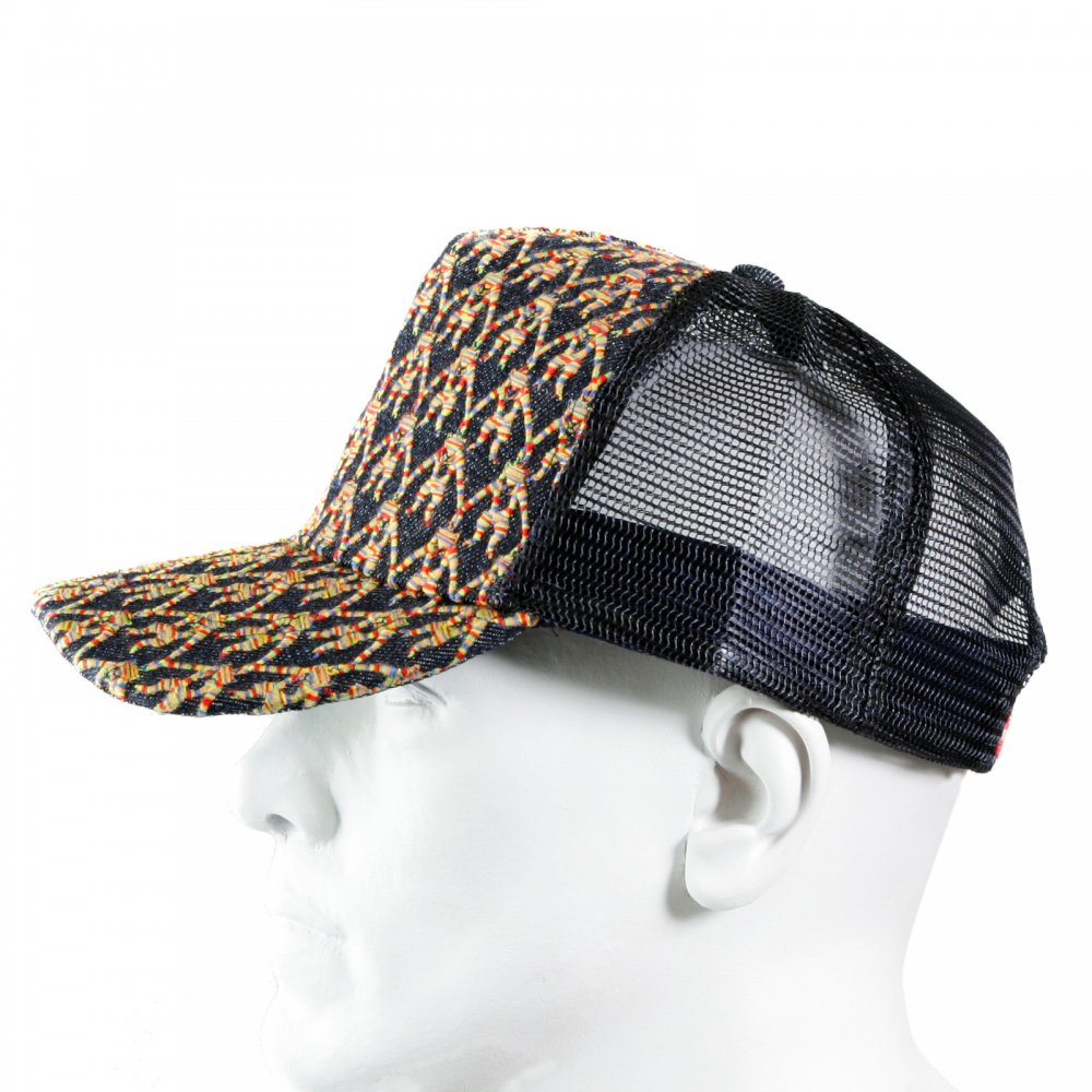 Mens black mesh with rainbow embroidered cap