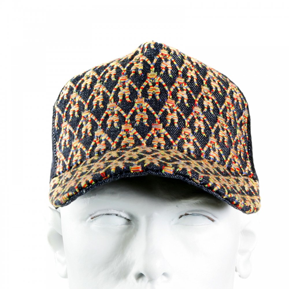 Mens black mesh with rainbow embroidered cap