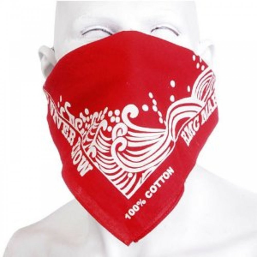 100% Cotton mens red bandana printed