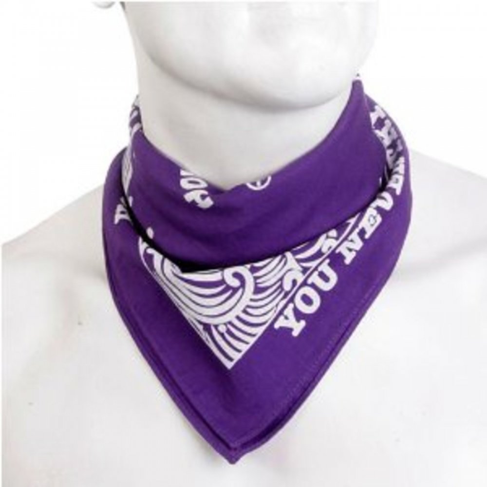 100% cotton mens printed purple bandana