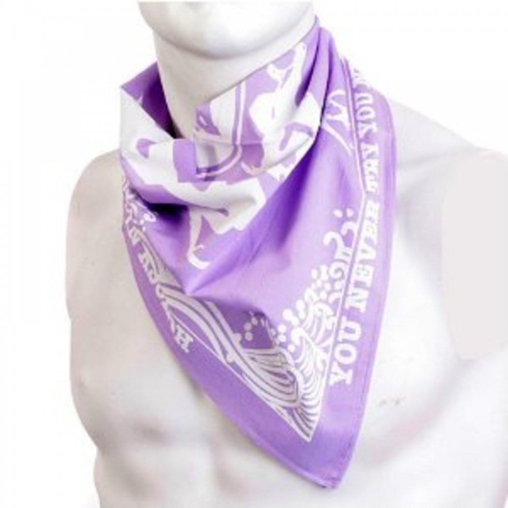 100% cotton mens printed light purple bandana