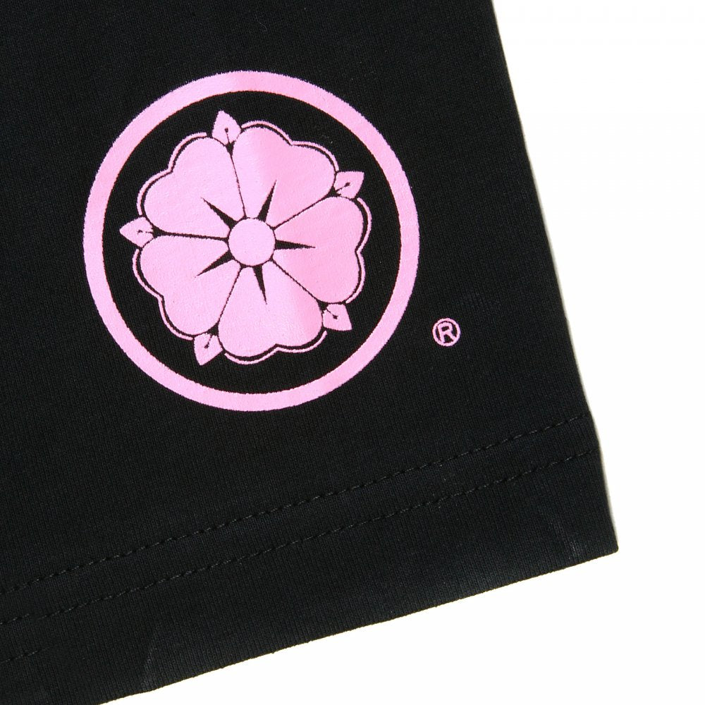 Black short sleeve regular fit t-shirt with crew neck