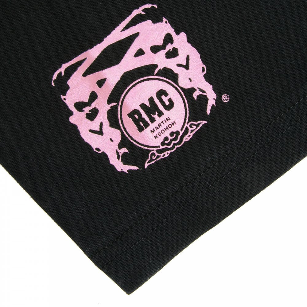 Black short sleeve regular fit t-shirt with crew neck