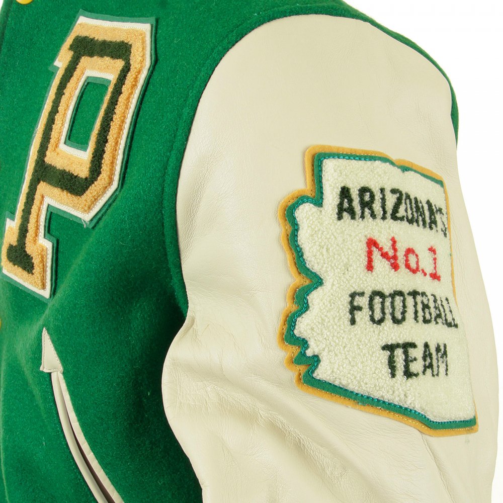 Regular Fit Kelly Green Body White Leather Sleeve Award Letterman Flying Alligators Stadium Jacket WV12077