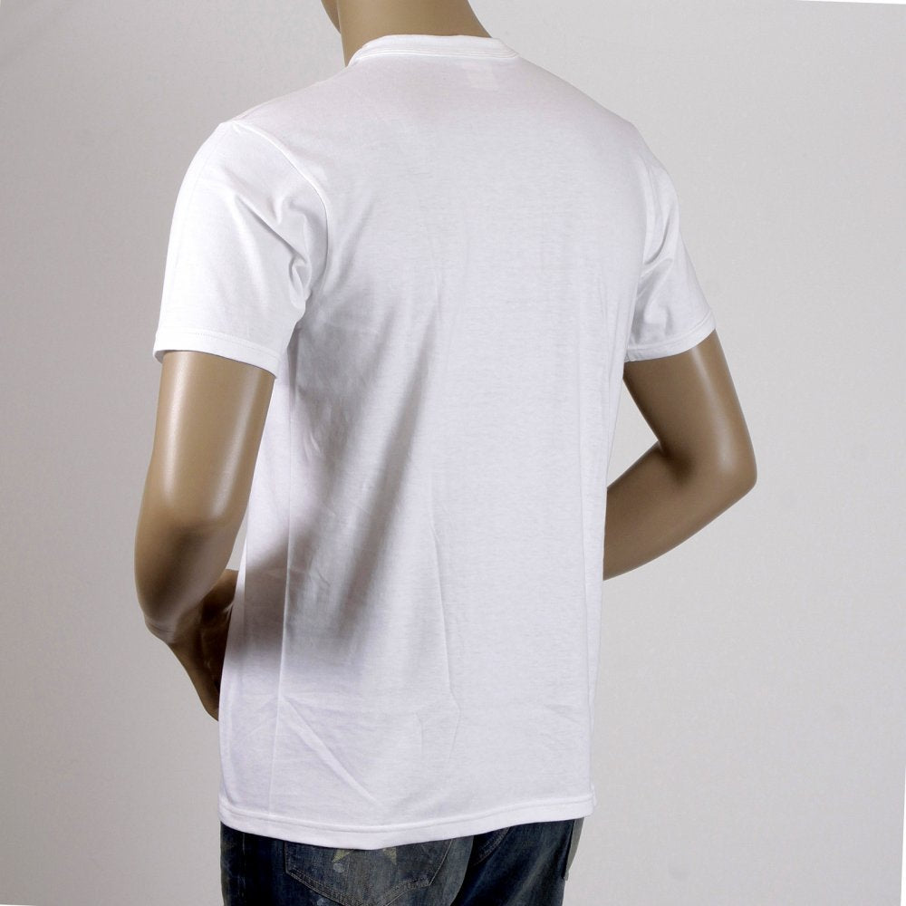 White Cotton Crew Neck Short Sleeve Sexy Fit Tubular One Piece Body T-Shirt WV73544 CANE2827