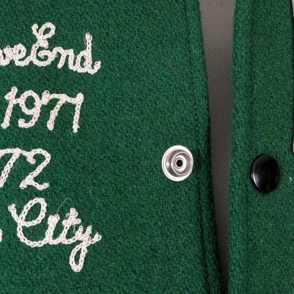 Regular Fit Dark Green Wool Body Black Leather Sleeve Award Letterman Spartans Stadium Jacket WV12310