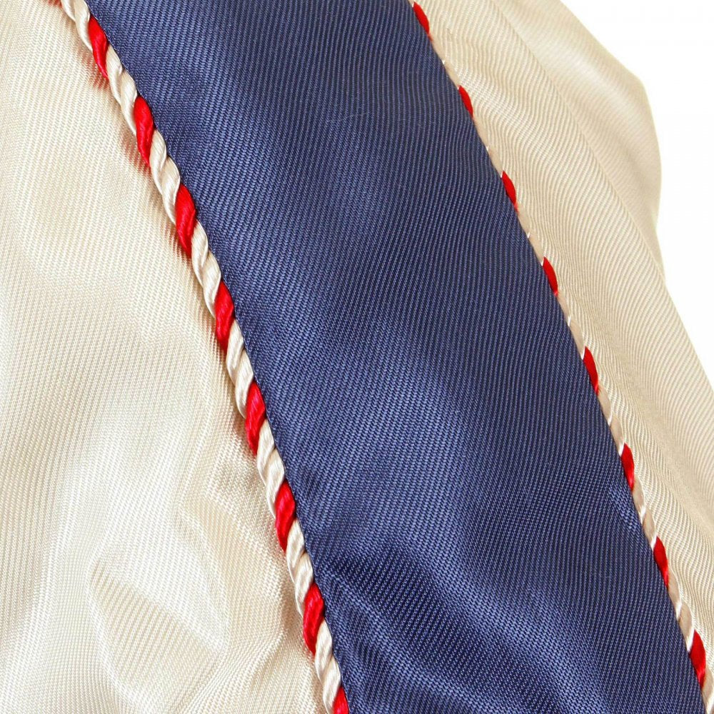 Royal Blue Body Ivory Sleeves Regular Fit Fully Reversible Suka Jacket With Hand Embroidered Tiger and Dragon TT12420