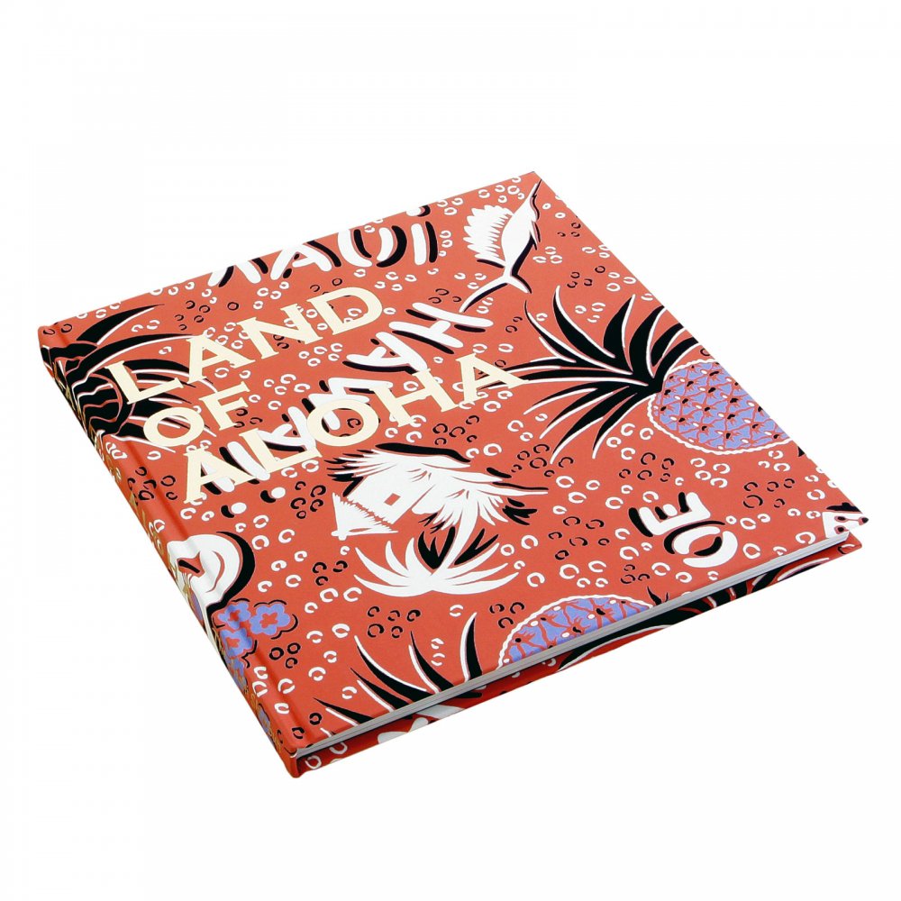 Limited Edition Hardback Aloha Project Image Book with Cover Bound in Orange Rayon Hawaiian Shirt Fabric SS01881