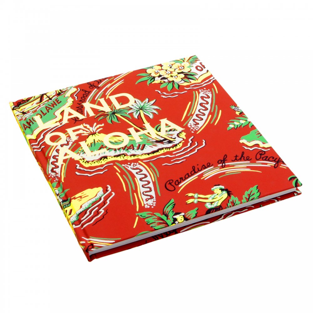 Limited Edition Hardback Aloha Project Image Book with Cover Bound in Red F/Rayon Hawaiian Shirt Fabric SS01881