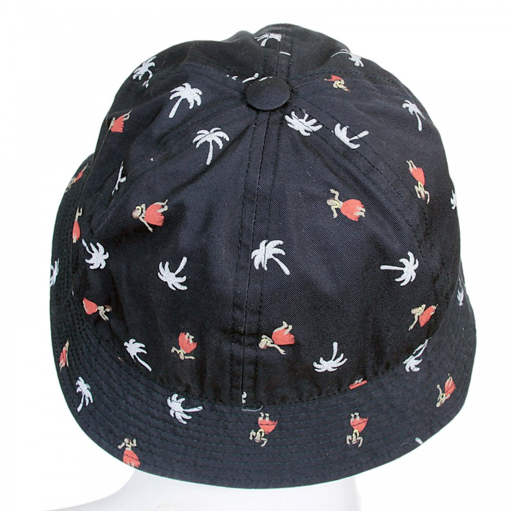 Navy Cotton Twill Crew Hat With Printed Aloha Hula Dancer SS02102