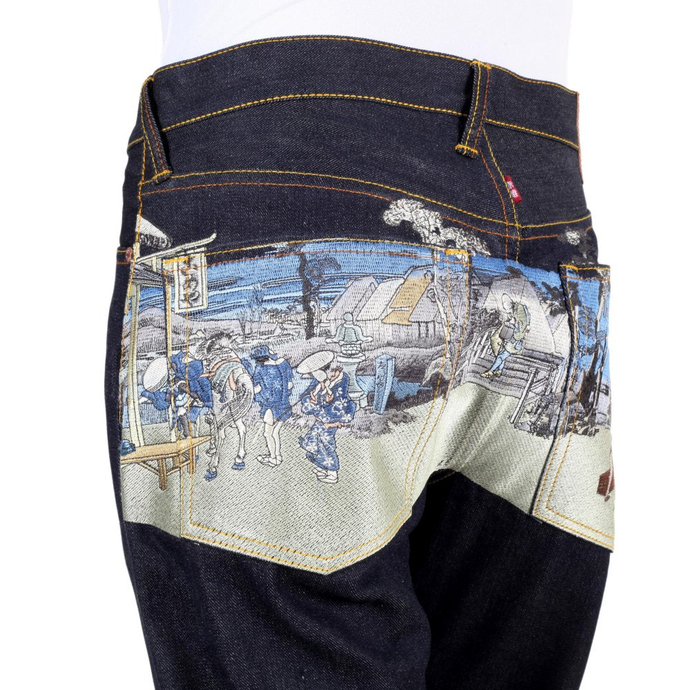 Mens 100% Cotton Dark Indigo Raw Selvedge Denim Jeans