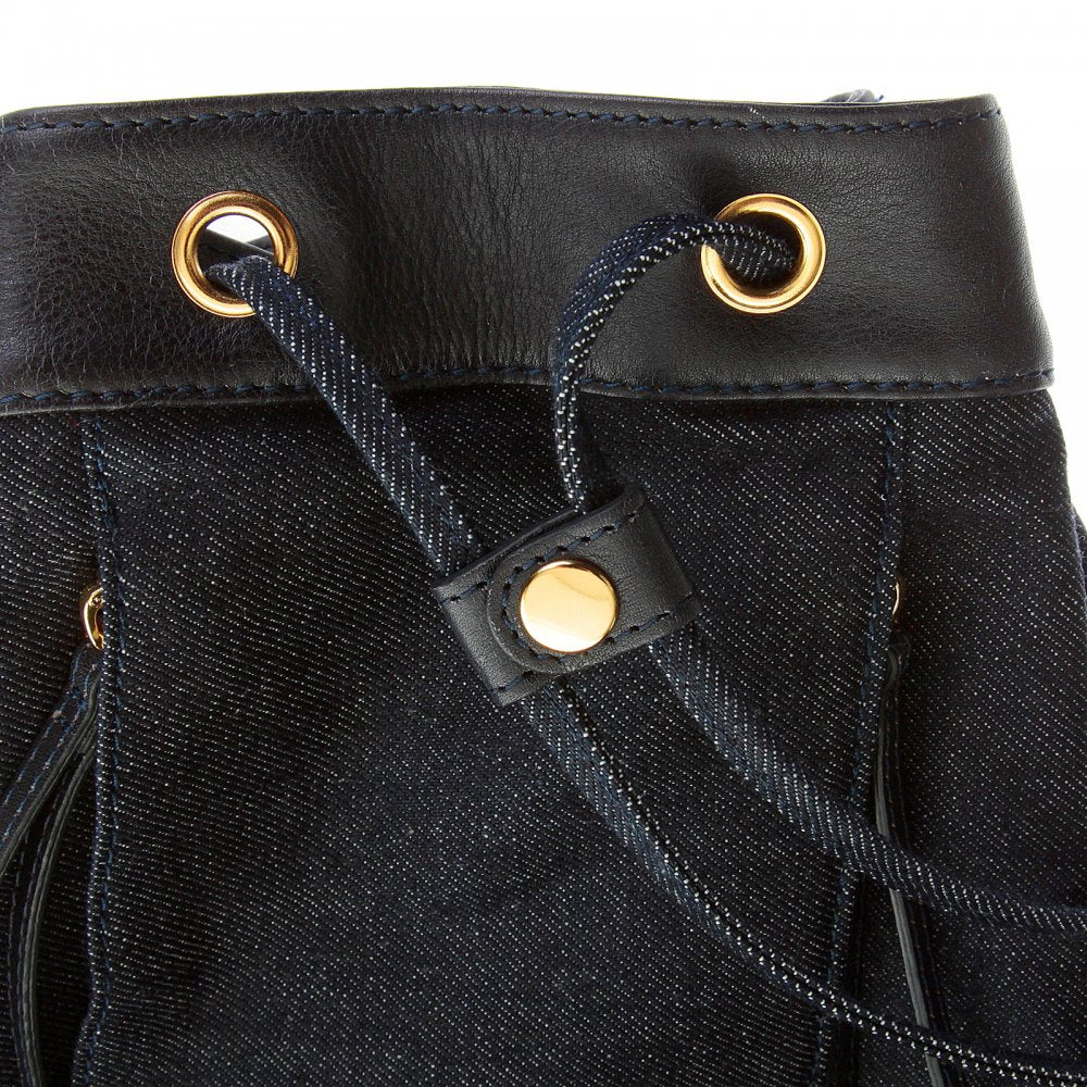 Mens/Unisex Denim with Leather Duffle Bag