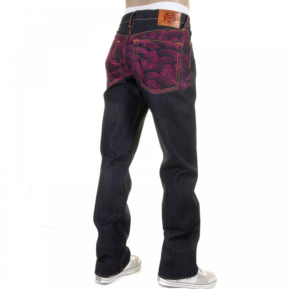Scarlet vintage cut design dark indigo raw denim jeans