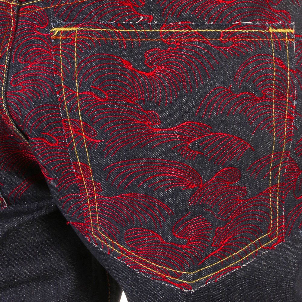 Scarlet vintage cut design dark indigo raw denim jeans