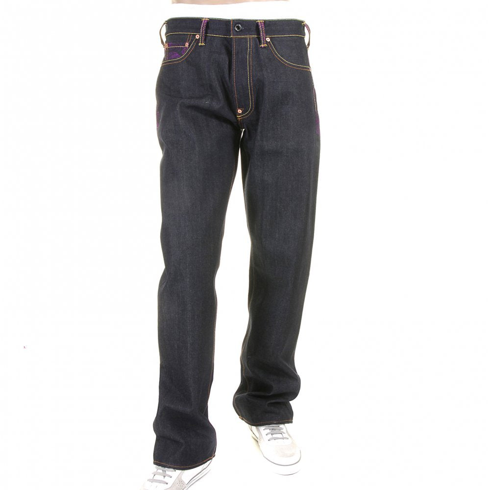 Violet Vintage Cut Design Dark Indigo Raw Denim Jeans
