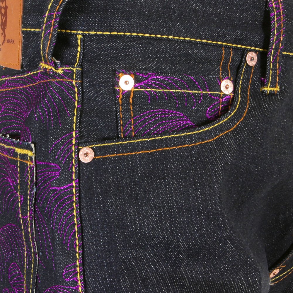Violet Vintage Cut Design Dark Indigo Raw Denim Jeans