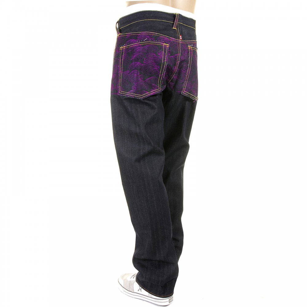 Violet Vintage Cut Design Dark Indigo Raw Denim Jeans