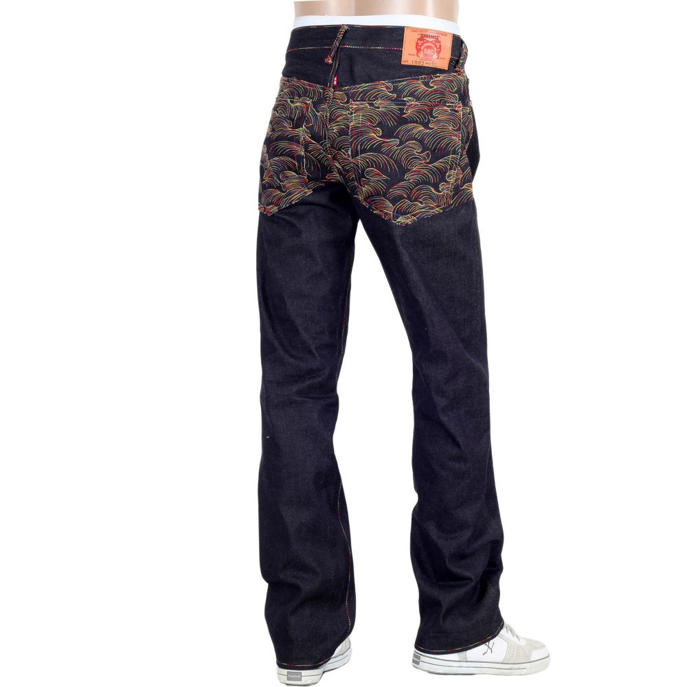 Mens Dark Indigo Vintage Cut Raw Denim Jeans