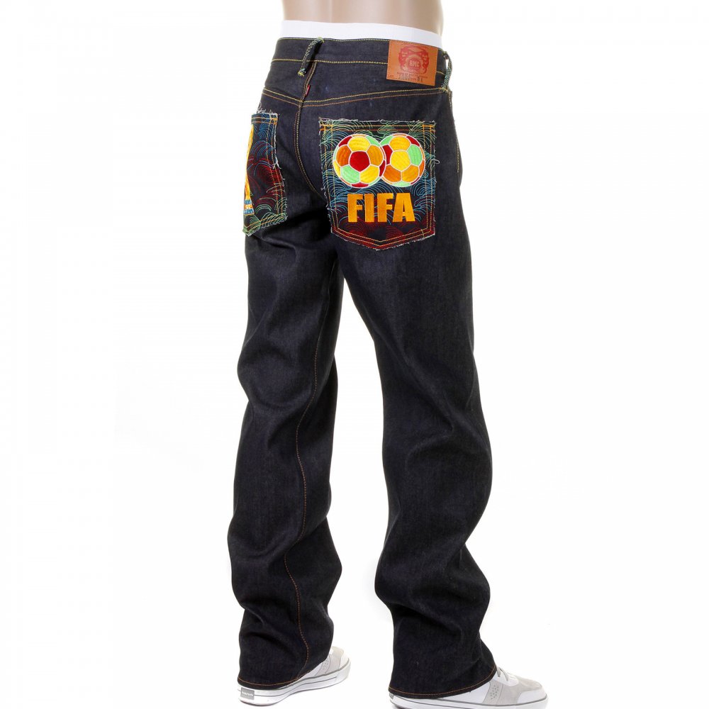 Selvedge Vintage Cut Dark Indigo Raw Denim Jeans for Men