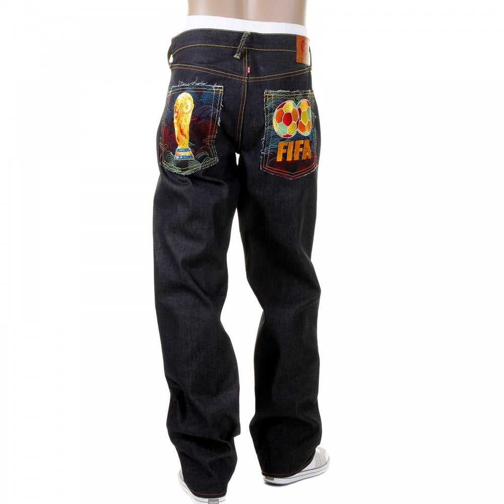 Selvedge Vintage Cut Dark Indigo Raw Denim Jeans for Men