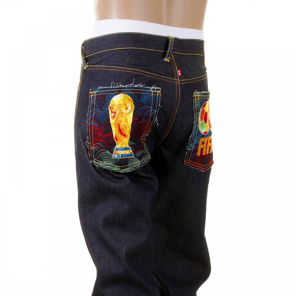 Selvedge Vintage Cut Dark Indigo Raw Denim Jeans for Men