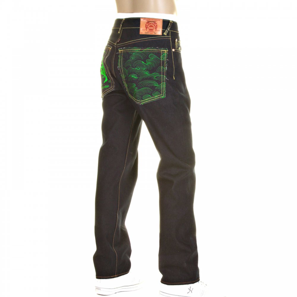 Slimmer Cut Super Exclusive Design Dark Indigo Raw Denim Jean