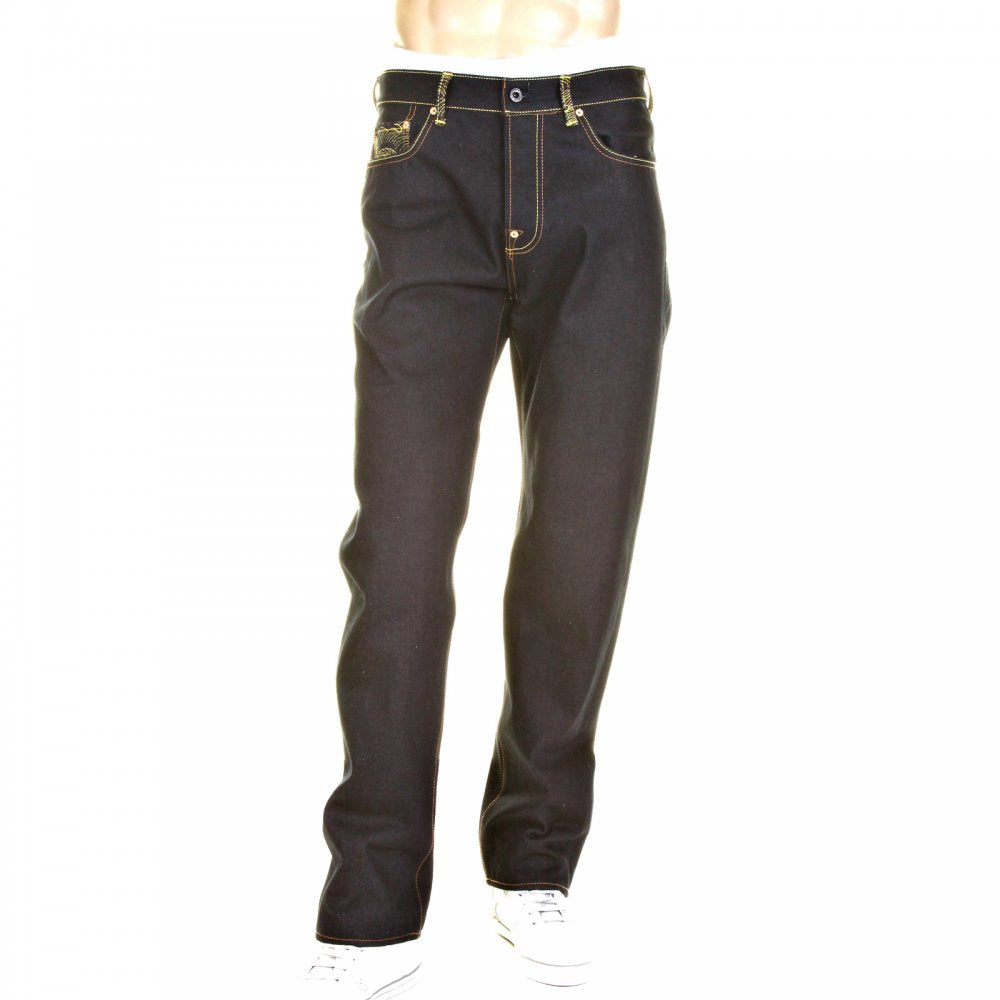 Slimmer Cut Super Exclusive Design Dark Indigo Raw Denim Jean