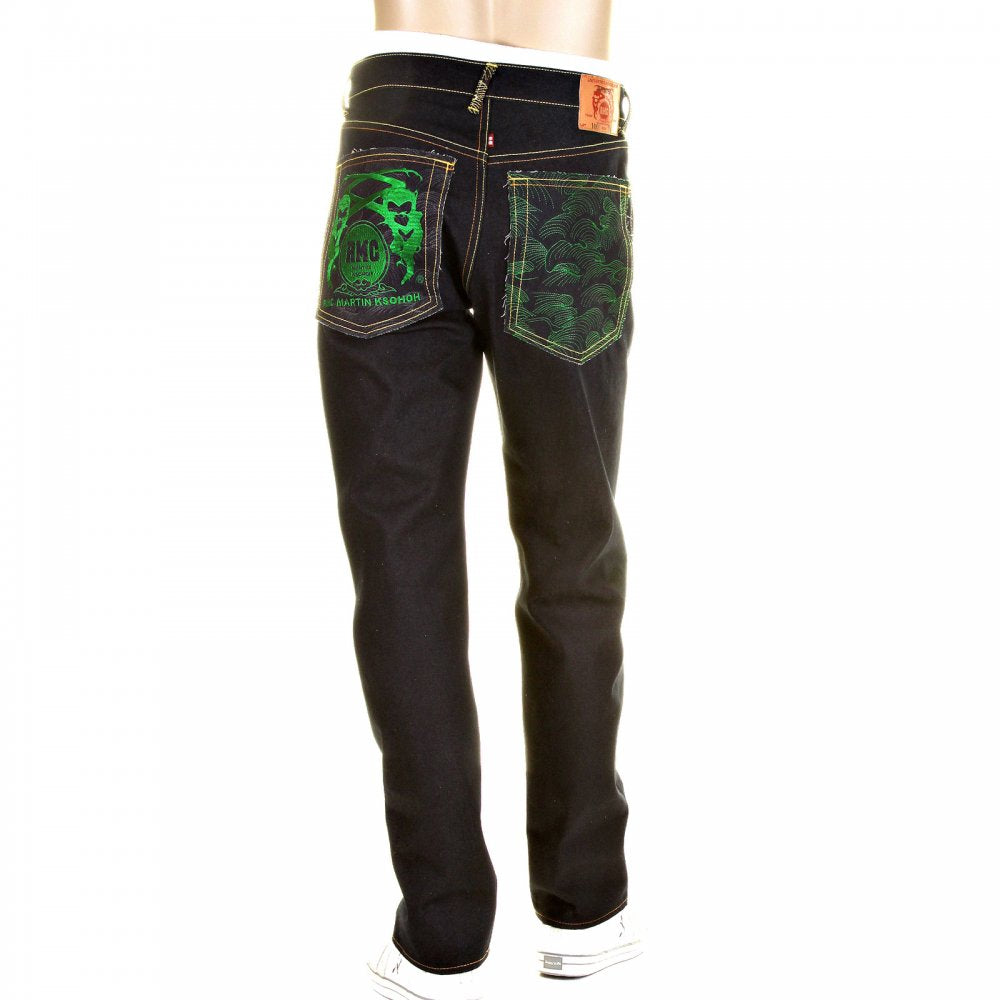 Slimmer Cut Super Exclusive Design Dark Indigo Raw Denim Jean
