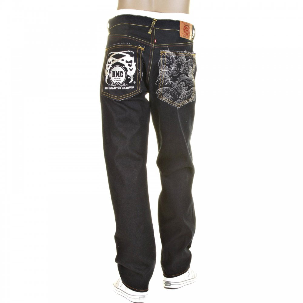 Slimmer Cut Super Exclusive Design Dark Indigo Raw Denim Jeans