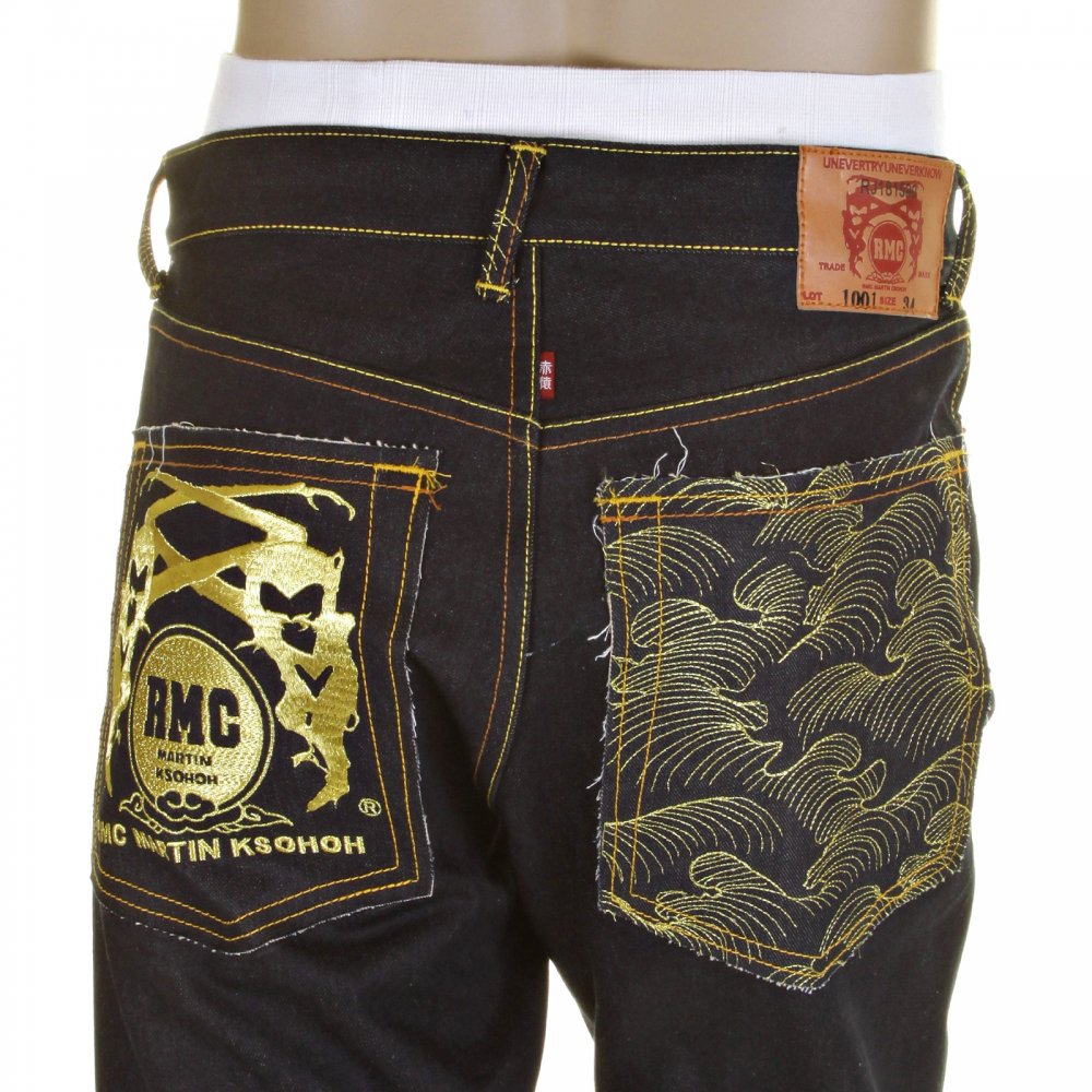 Slimmer Cut Mens Super Exclusive Design Dark Indigo Raw Denim Jean