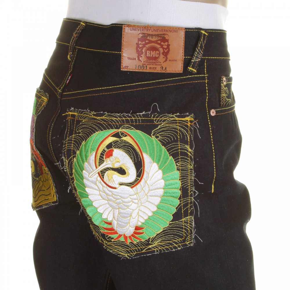 Dark Indigo Selvedge Raw Denim Jeans with Slim Cut