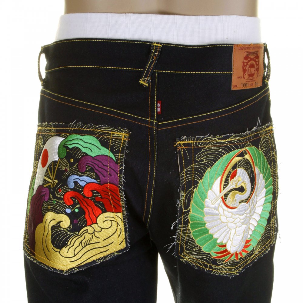 Dark Indigo Selvedge Raw Denim Jeans with Slim Cut