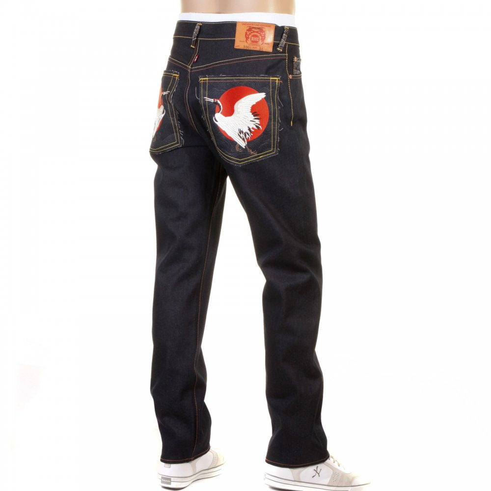 Slimmer Cut Mens Selvedge Raw Denim Dark Indigo Raw Denim