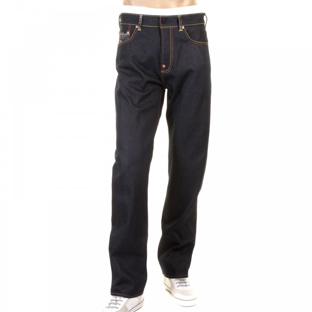 Slimmer Cut Mens Selvedge Raw Denim Dark Indigo Raw Denim