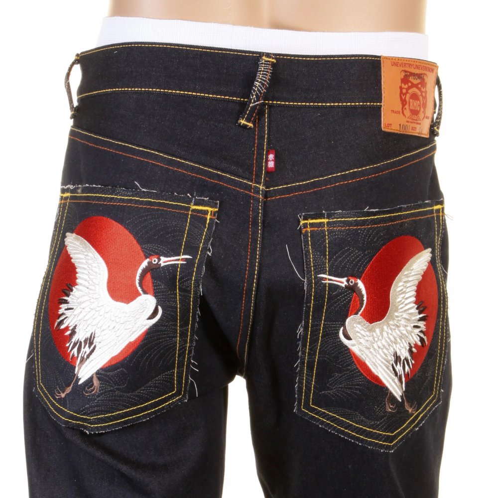 Slimmer Cut Mens Selvedge Raw Denim Dark Indigo Raw Denim