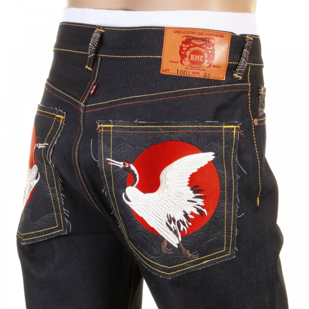 Slimmer Cut Mens Selvedge Raw Denim Dark Indigo Raw Denim