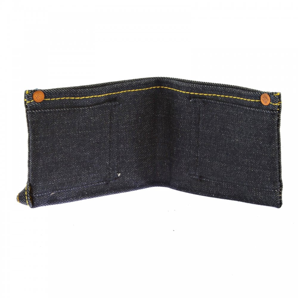 Selvedge Indigo Denim Double Bill Fold Wallet with Key Chain