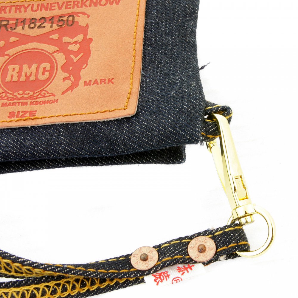 Selvedge Indigo Denim Double Bill Fold Wallet with Key Chain