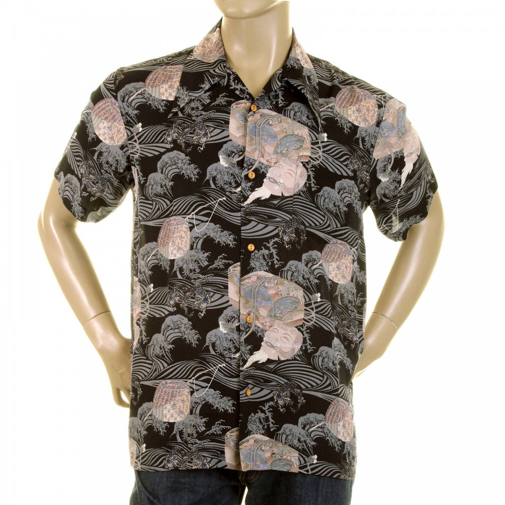 Mens Hawaiian Printed Short Sleeve Regular Fit Shirt with Single Chest Pocket