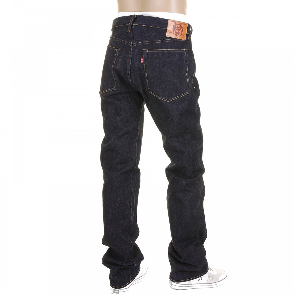 Slim Fit Mens Kurabo Dark Indigo Raw Denim Jeans