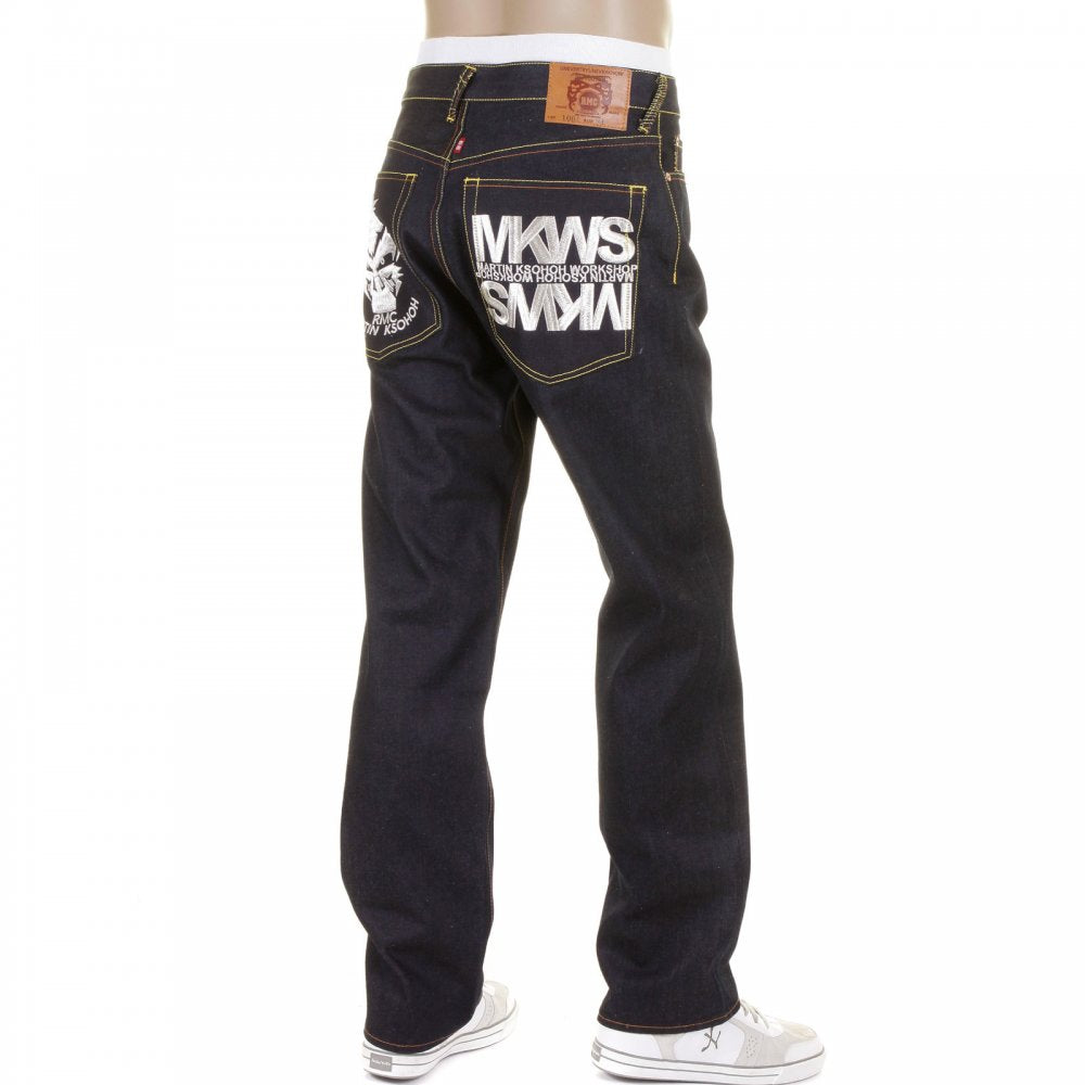 Exclusive Design Dark Indigo Slim Cut Raw Denim Jeans