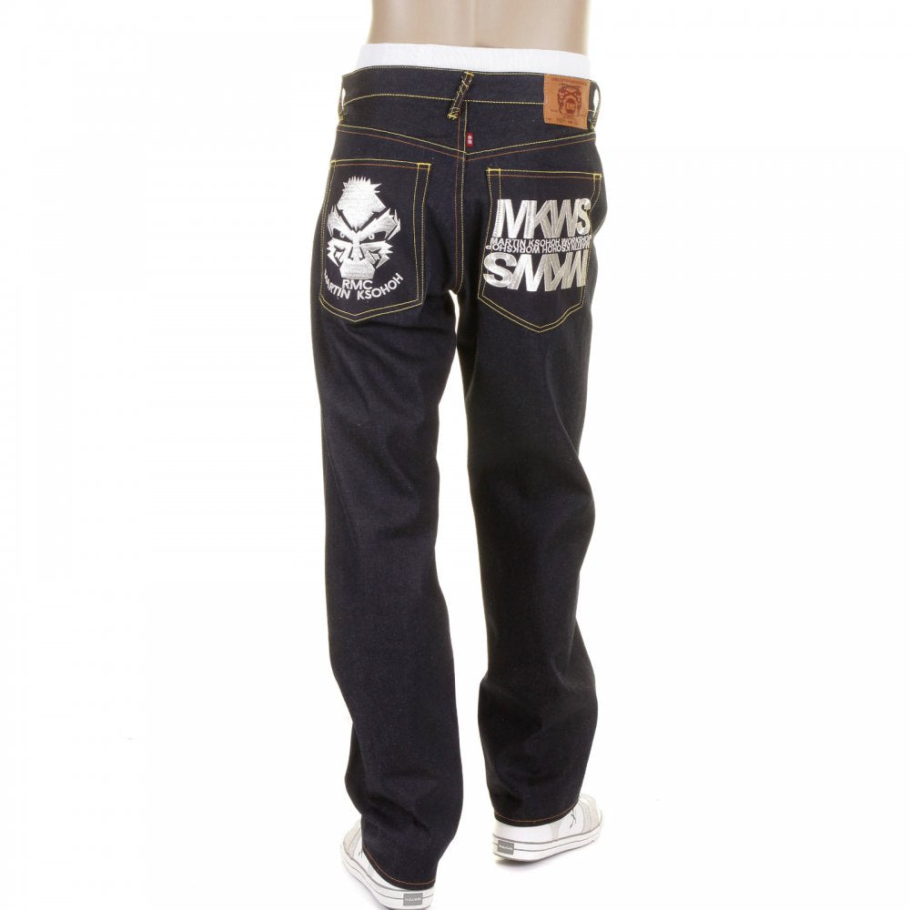 Exclusive Design Dark Indigo Slim Cut Raw Denim Jeans