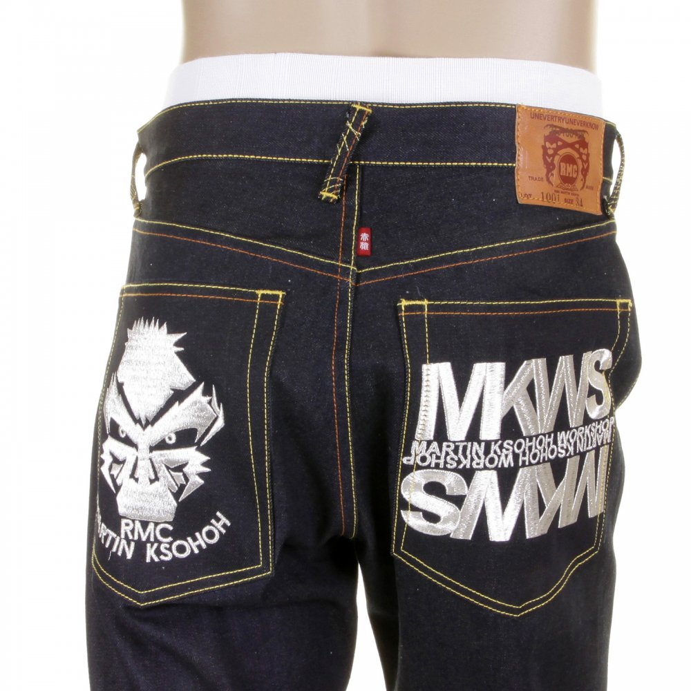Exclusive Design Dark Indigo Slim Cut Raw Denim Jeans