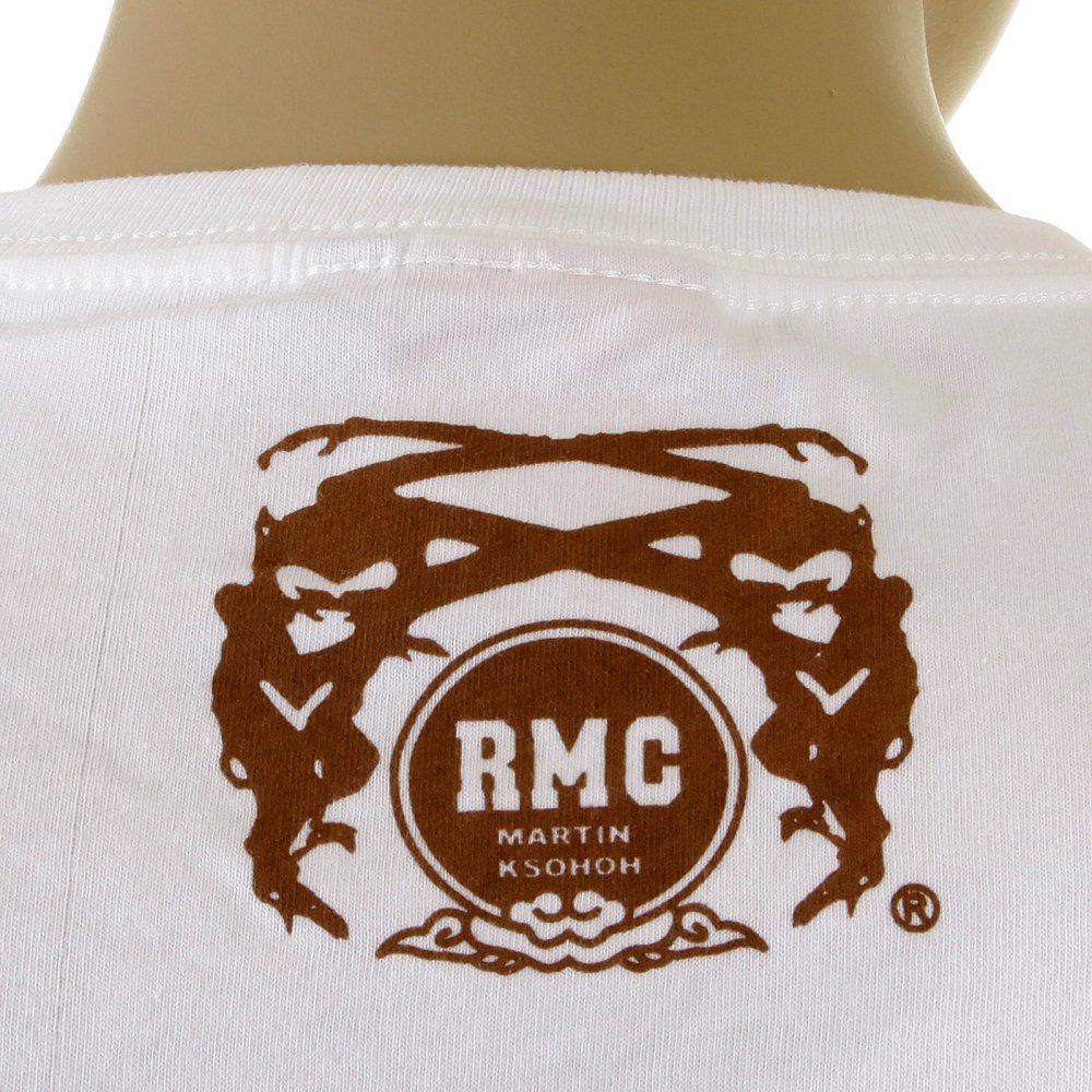 Mens White Crew Neck Regular Fit Short Sleeve T-shirt with Camel Cigarette Packet Style Print
