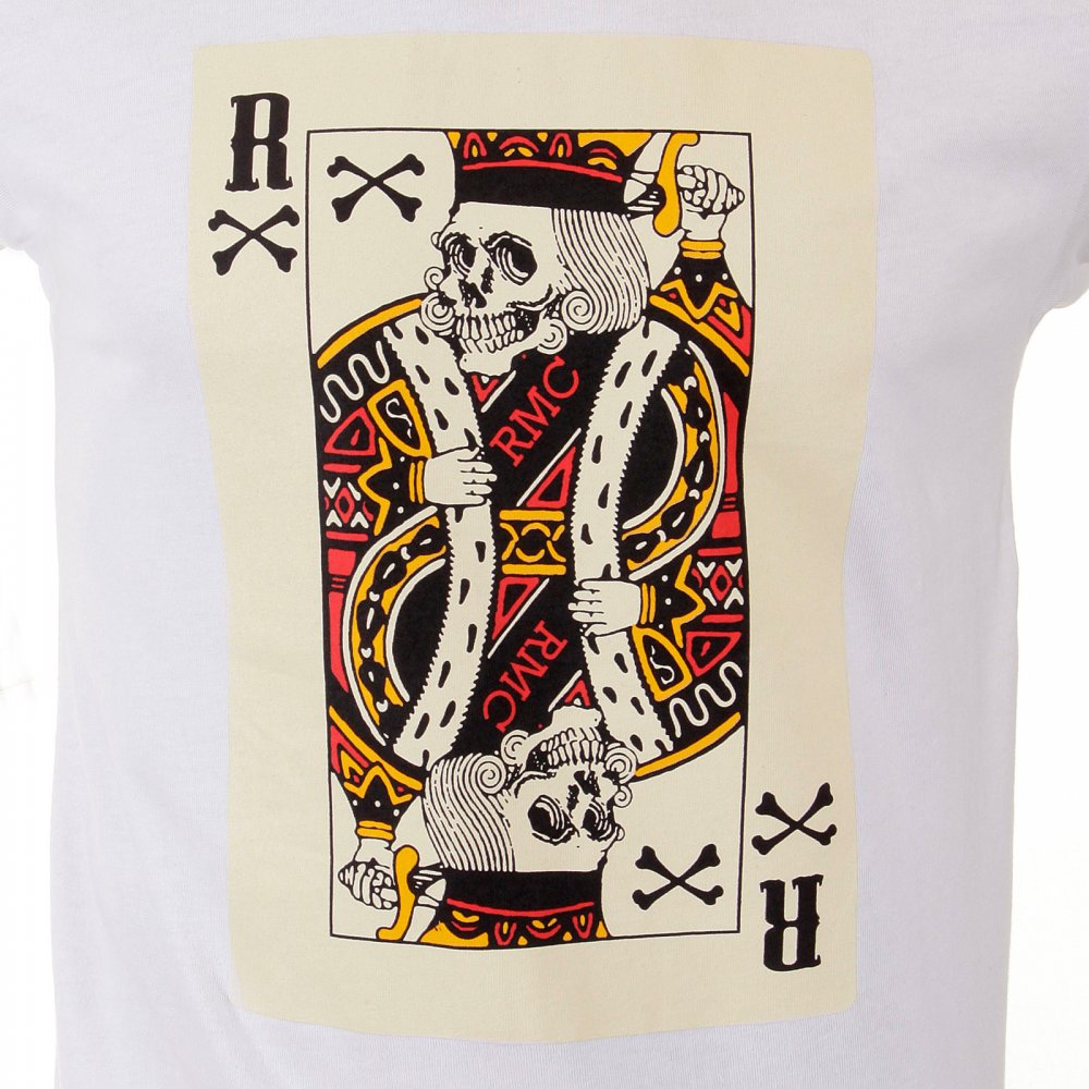 White Poker Playing Card Crew Neck Regular Fit Short Sleeve T-Shirts for Men