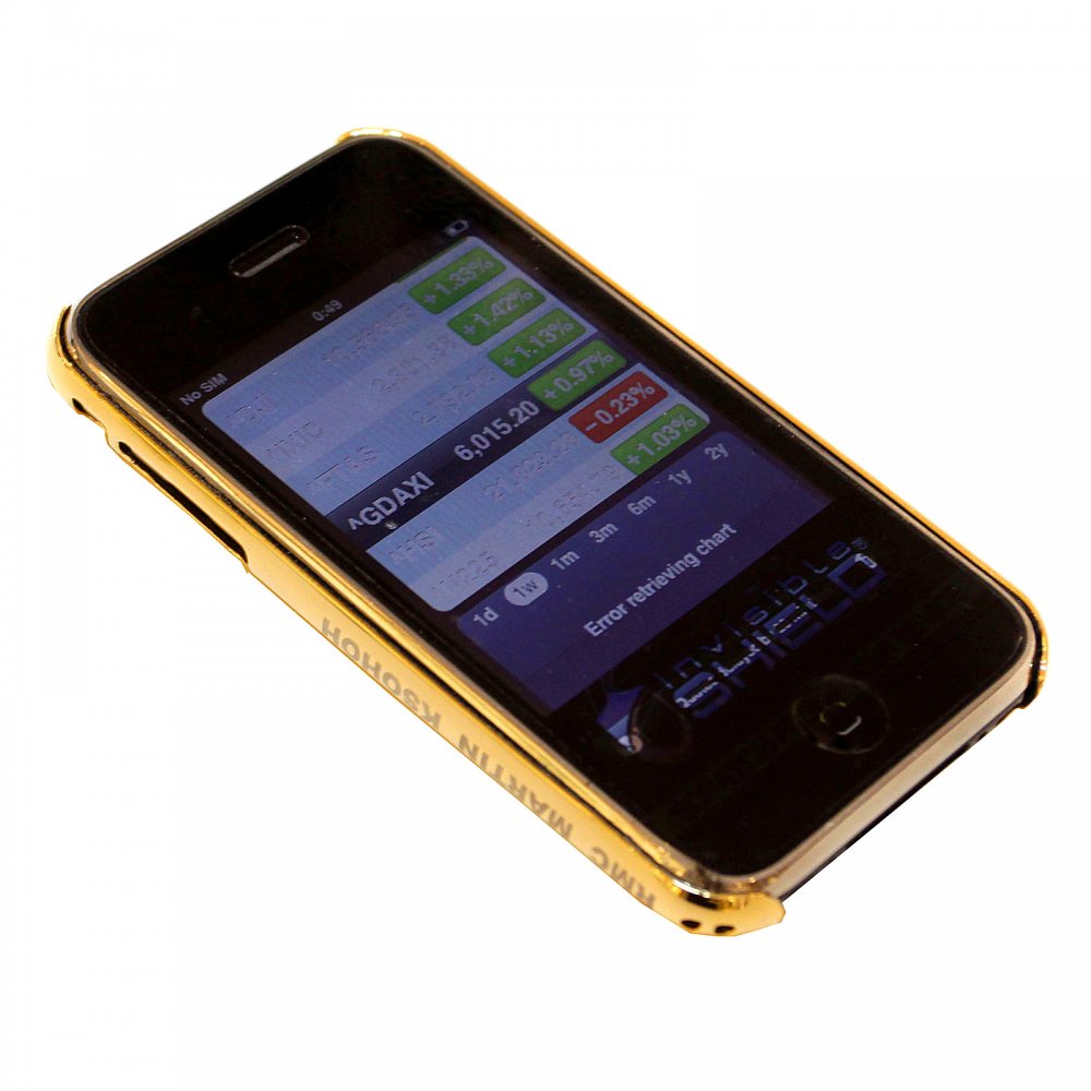 Gold Covered Aluminium IPHONE 3 Case with Slider
