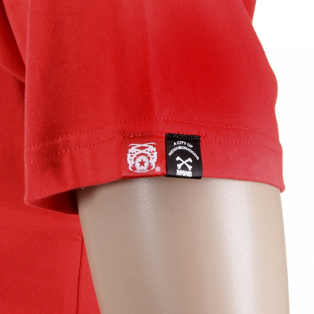 Red Crew Neck Short Sleeve Regular Fit T shirt For Men with Poker Playing Card Print